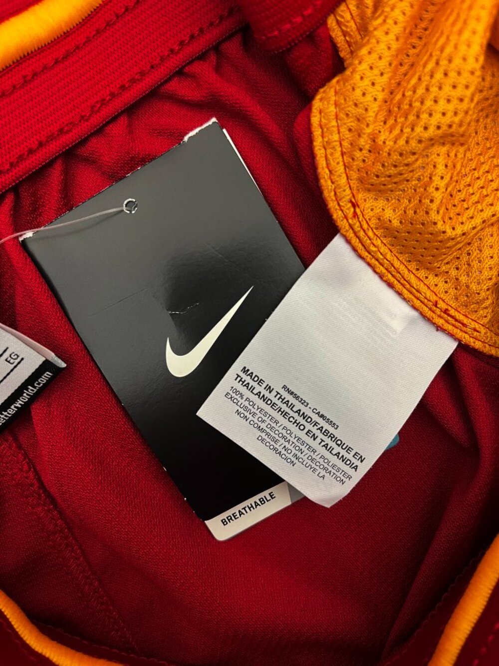 Nike NWT NEW Elite Dri Fit Basketball Shorts crimson red gold Mens XXL 2XL 2X - Picture 6 of 6